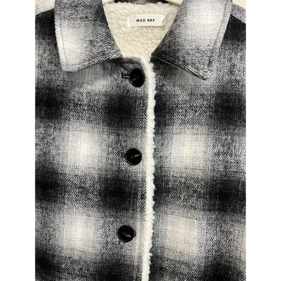 Mod Ref The Andy Jacket Sherpa Lined in Black Plaid Size S w-wool - Picture 4 of 11